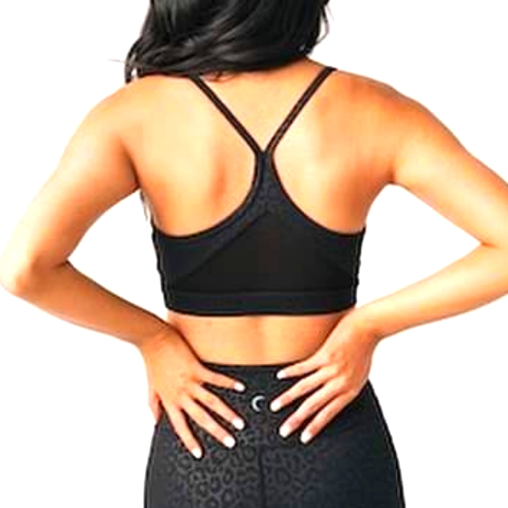 Zyia Black Leopard Light N Tight bra